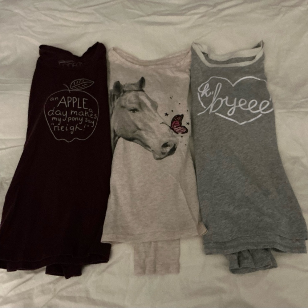 Set of Three Girls LS Graphic T-Shirts